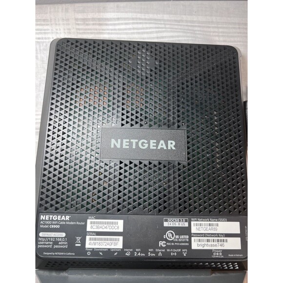 NETGEAR Nighthawk AC1900 C6900 WiFi Cable Modem Router - Picture 2 of 3